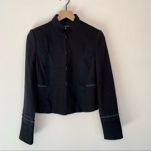 Alessandro Dell'Acqua Chain Embellished Wool Blend Black Blazer, 42